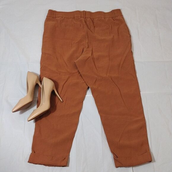 A New Day Nutmeg Brown High Waist Cuffed Rayon Pants Plussize 18 - Picture 10 of 16